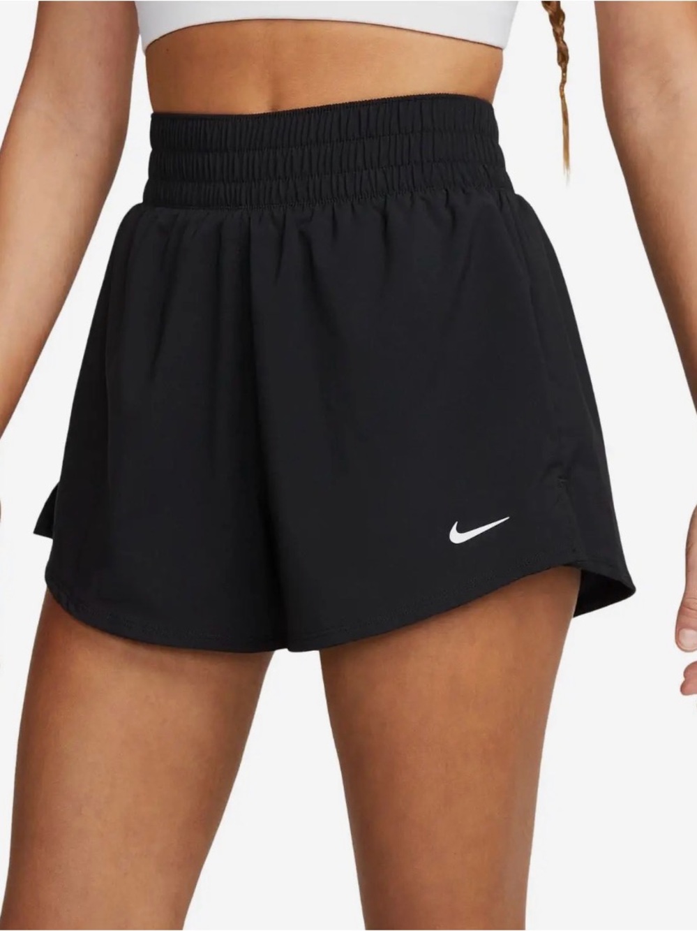 Nike One Dri-FIT High Waisted 2-in-1 Running Shorts Black Women’s XS DX6016-010